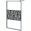 vidaXL brusev&aelig;g 115x195 cm sikkerhedsglas med stendesign sort