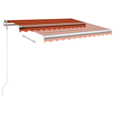 vidaXL markise med stolper 3,5x2,5 m automatisk orange og brun