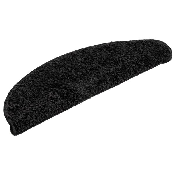 vidaXL trappem&aring;tter 15 stk. 56x17x3 cm sorte halvrunde