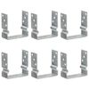 vidaXL jordankre 6 stk. 14x6x15 cm galvaniseret st&aring;l s&oslash;lvfarvet