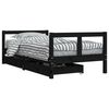 vidaXL sengeramme til juniorseng m. skuffer 80x160 cm massivt fyr sort