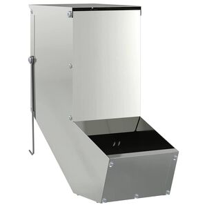 vidaXL Kaninfeeder S&oslash;lv 12,5 x 26 x 28,5 cm Galvaniseret st&aring;l