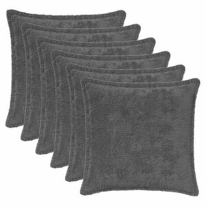 vidaXL Pudebetr&aelig;k 6 stk. HOUTEN M&oslash;rkegr&aring; 30 x 30 cm Faux Kanin Pels