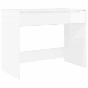 vidaXL Bord med skuffe H&oslash;jglans Hvid 100 x 50 x 78 cm Konstrueret tr&aelig;