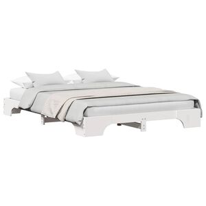 vidaXL Sengestel Hvid 150 x 200 cm Massiv fyrretr&aelig;