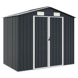 vidaXL haveskur 205x129x183 cm galvaniseret st&aring;l antracitgr&aring;