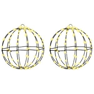 vidaXL Bold med 192 LED'er 2 pcs Varm hvid 30 x 30 x 32 cm Metal