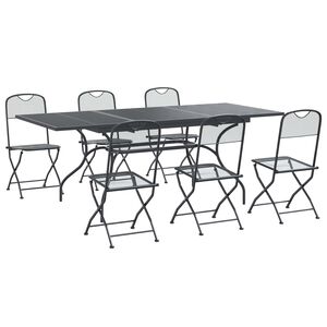 vidaXL Have Spisebordss&aelig;t 7 stk. Antracit 212 x 90 x 76 cm