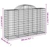 vidaXL buet gabionkurv 200x50x120/140 cm galvaniseret jern