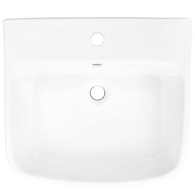 vidaXL væghængt håndvask keramik 500 x 450 x 410 mm hvid
