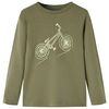 Lang&aelig;rmet T-shirt til b&oslash;rn str. 92 kakifarvet
