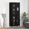 vidaXL Highboard Sort eg 69,5 x 34 x 180 cm Konstrueret tr&aelig;