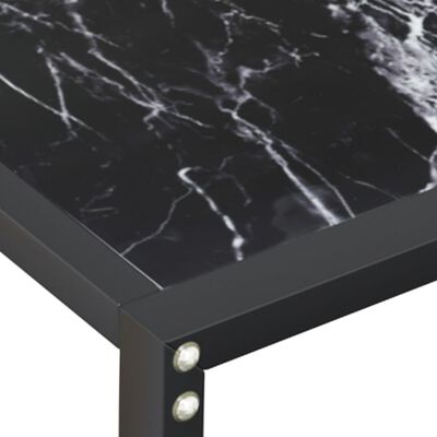 vidaXL konsolbord 140x35x75,5 cm hærdet glas sort marmor