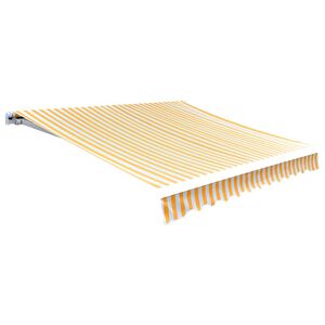 vidaXL udskiftningsdug til markise 300x250 cm polyester gul og hvid