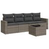 vidaXL sofas&aelig;t 5 dele med hynder polyrattan gr&aring;