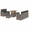 vidaXL Havesofa S&aelig;t med pude 8 pcs Gr&aring; polyrattan