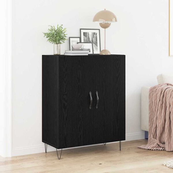 vidaXL Sideboard Sort eg 69,5 x 34 x 90 cm Konstrueret tr&aelig;