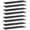 vidaXL boghylder 8 stk. 100x30x1,5 cm konstrueret tr&aelig; sort h&oslash;jglans