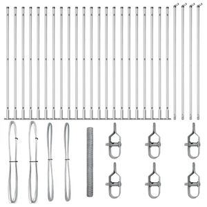 vidaXL Hegnsp&aelig;l S&oslash;lv 50 x 1,6 m (50 mm net) St&aring;l