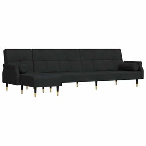 vidaXL L-formet sovesofa 271x140x70 cm velour sort