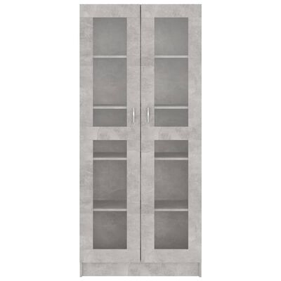 vidaXL vitrineskab 82,5x30,5x185,5 cm spånplade betongrå