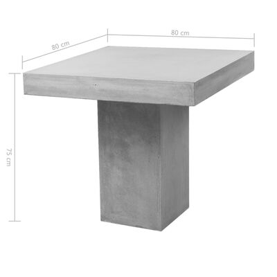 vidaXL havebord 80 x 80 x 75 cm beton grå