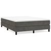 vidaXL Boxspring sengeramme M&oslash;rkegr&aring; 140x190 cm Fl&oslash;jl