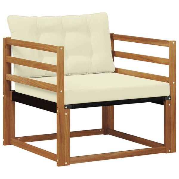 vidaXL Udend&oslash;rs sofagruppe Massiv akacietr&aelig; og Textilene Naturfarvet