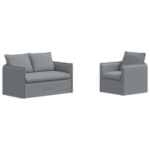 vidaXL Sofa S&aelig;t 2 pcs Lysegr&aring; 136 x 82 x 85 cm Stof
