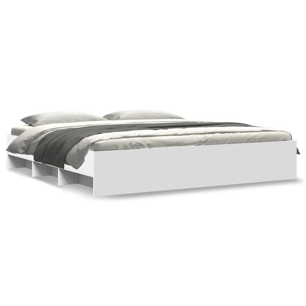 vidaXL sengestel uden madras 180x200 cm konstrueret tr&aelig; hvid