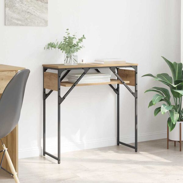 vidaXL Konsolbord Artisan Egetr&aelig; 75x30x75cm Konstrueret tr&aelig;