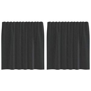 vidaXL voile-gardiner med stanglommer 2 stk. sort