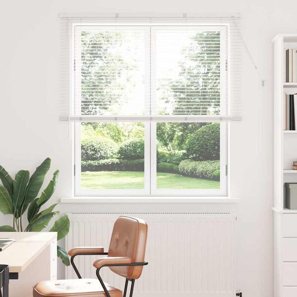vidaXL Vindues Blind med gardiner Hvid Aluminium