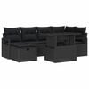 vidaXL Havesofa S&aelig;t 7 stk. Sort polyrattan