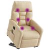 vidaXL massagestol med løftefunktion mikrofiberstof cremefarvet