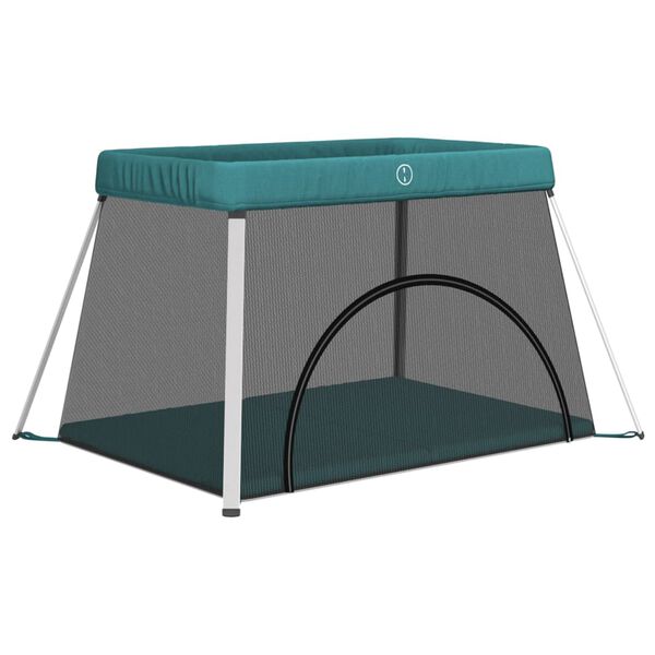 vidaXL kravleg&aring;rd med madras linnedstof gr&oslash;n