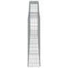 vidaXL buede gabionkurve 6 stk. 400x30x120/140 cm galvaniseret jern