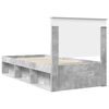 vidaXL Sengestel med hovedg&aelig;rde Beton 90 x 200 cm Massiv fyrretr&aelig;