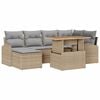 vidaXL Havesofa S&aelig;t 7 stk. beige og lysegr&aring;