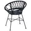 vidaXL Spisestuestol 2 pcs Sort 65 x 55,5 x 81 cm Rattan og Jern