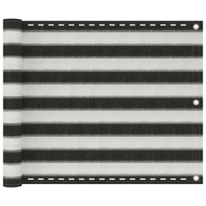 vidaXL Balkonafsk&aelig;rmning HDPE 75x600 cm antracitgr&aring;/hvid