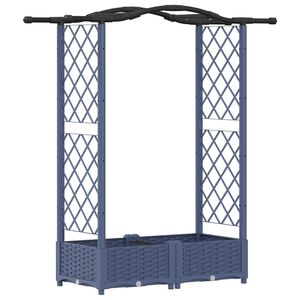 vidaXL H&aelig;vet Bed med Trellis og Tag Gr&aring; 124 x 40 x 123 cm PP