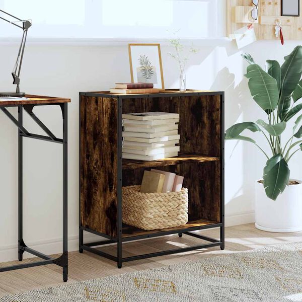 vidaXL bogreol 60x35x76 cm konstrueret træ røget egetræ