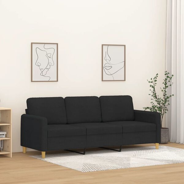 vidaXL 3-personers sofa 180 cm stof sort