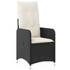 vidaXL Have Spisebordssæt med pude 5 pcs Sort Poly rattan