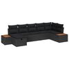 vidaXL Havesofa S&aelig;t med pude 7 pcs Sort Poly rattan