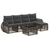 vidaXL Havesofa S&aelig;t 6 stk. Gr&aring; og M&oslash;rkegr&aring; polyrattan