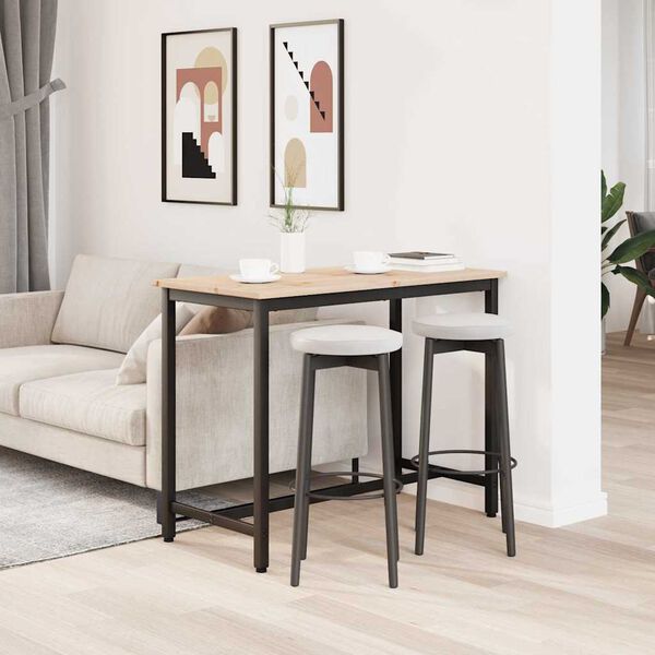 vidaXL bord Naturfarvet 100 x 50 x 77 cm Ingeni&oslash;rtr&aelig; og st&aring;l