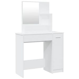 vidaXL makeupbord med spejl 86,5x35x136 cm hvid