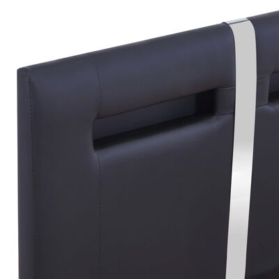 vidaXL sengestel med LED 90 x 200 cm sort kunstlæder